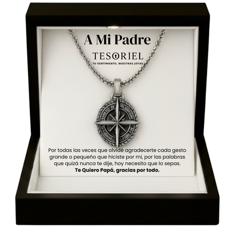 Colgante Estrella del Norte con Cartas Especiales A Mi Padre - Tesoriel