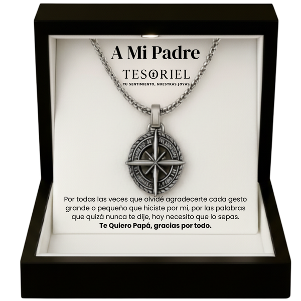 Colgante Estrella del Norte con Cartas Especiales A Mi Padre - Tesoriel