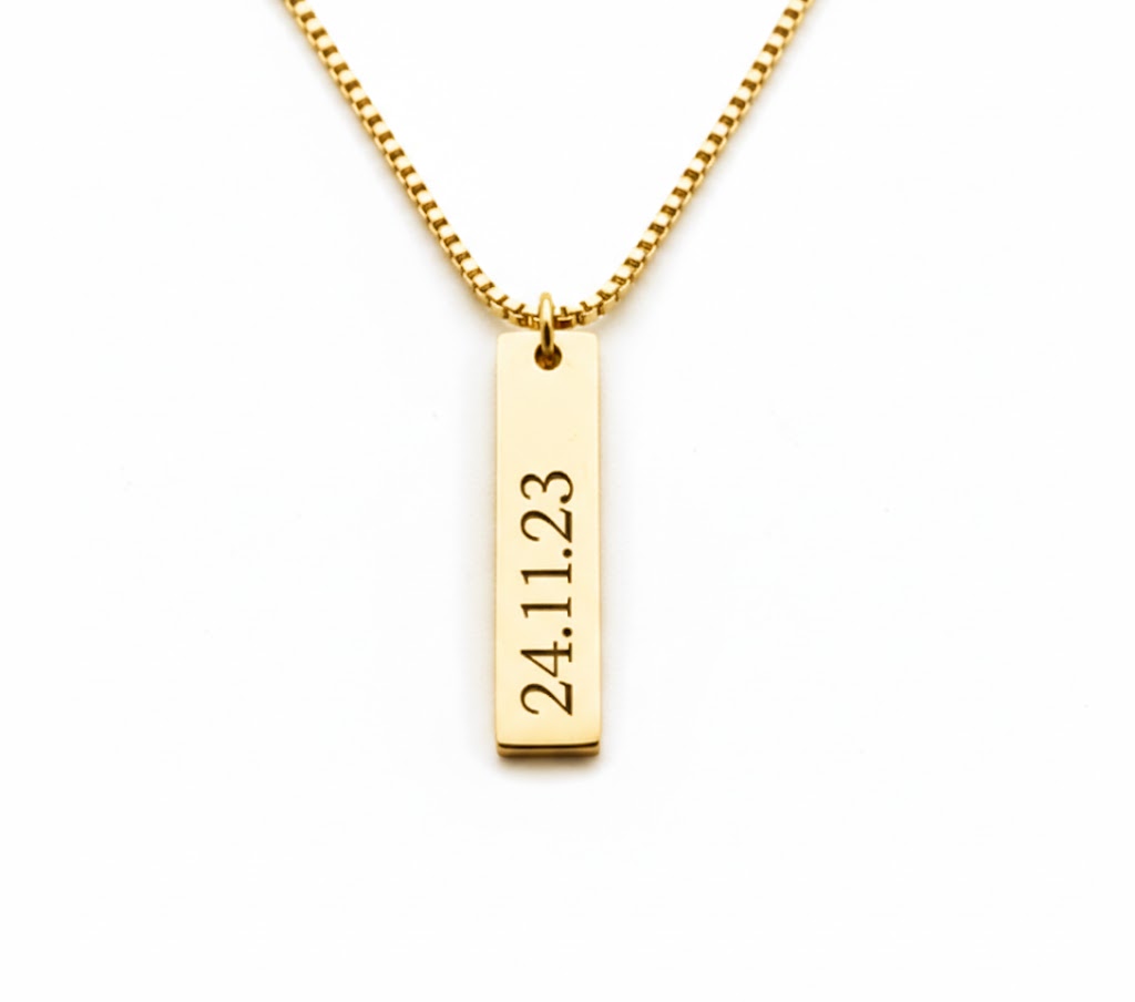 Colgante Fecha Personalizable Dorado - Tesoriel