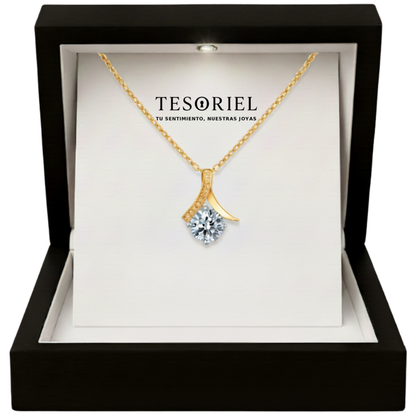 Colgante Flor del Alma Dorado con Cartas Especiales A Mano - Tesoriel
