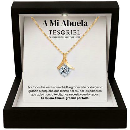 Colgante Flor del Alma Dorado con Cartas Especiales A Mi Abuela - Tesoriel