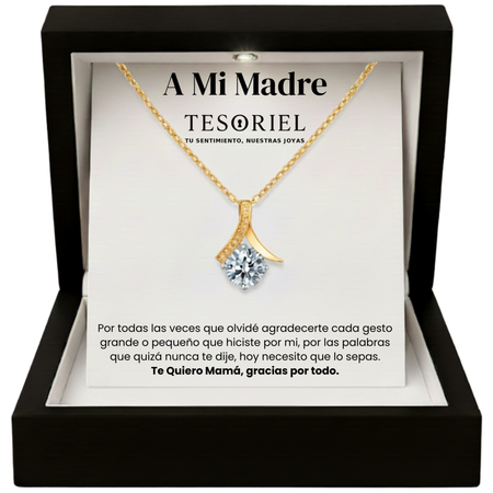 Colgante Flor del Alma Dorado con Cartas Especiales A Mi Madre - Tesoriel