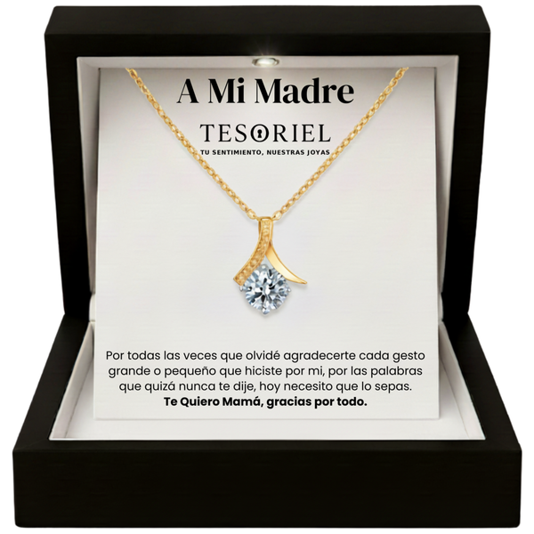 Colgante Flor del Alma Dorado con Cartas Especiales A Mi Madre - Tesoriel