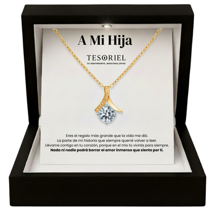 Colgante Flor del Alma Dorado con Cartas Especiales Para Mi Hija - Tesoriel