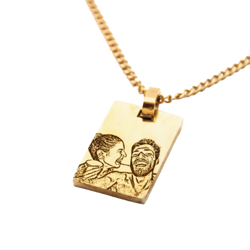 Colgante Militar Imagen Silueta Personalizable Dorado - Tesoriel