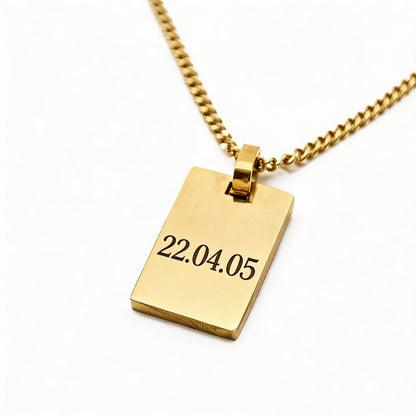 Colgante Militar Oro Personalizable Fecha - Tesoriel
