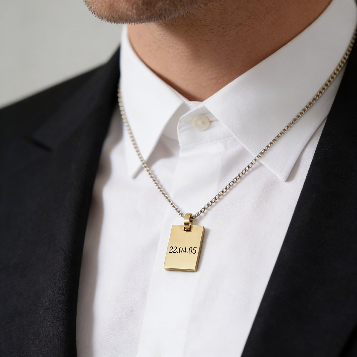 Colgante Militar Oro Personalizable Fecha - Tesoriel