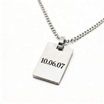 Colgante Militar Personalizable Fecha - Tesoriel