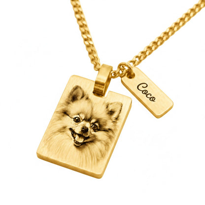 Colgante Militar Personalizable Mascota Dorado - Tesoriel