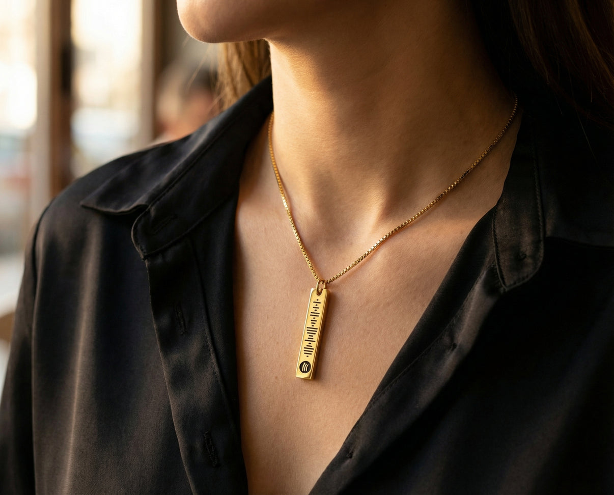 Colgante Spotify Personalizable Dorado - Tesoriel