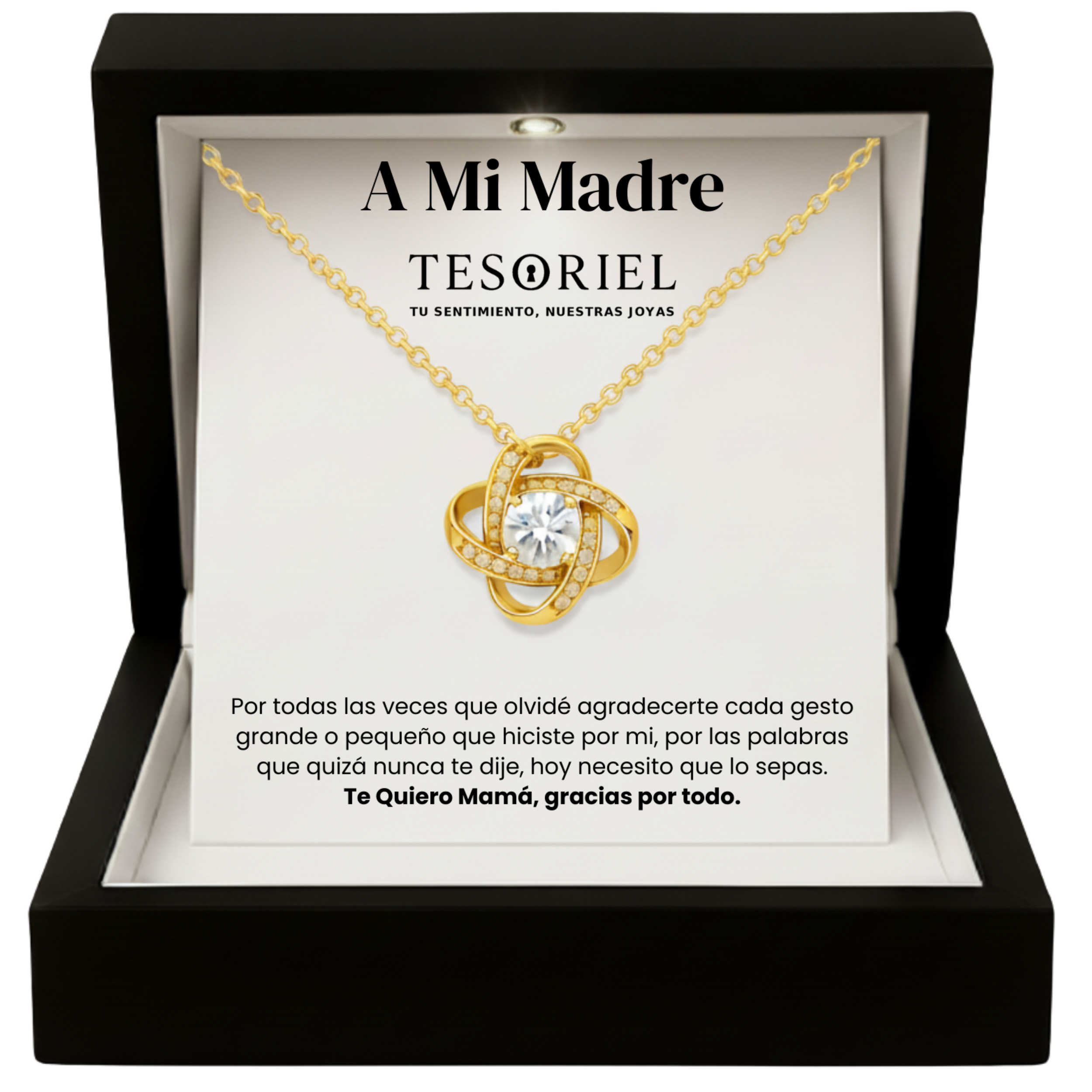Colgante Universo Dorado con Cartas Especiales A Mi Madre - Tesoriel