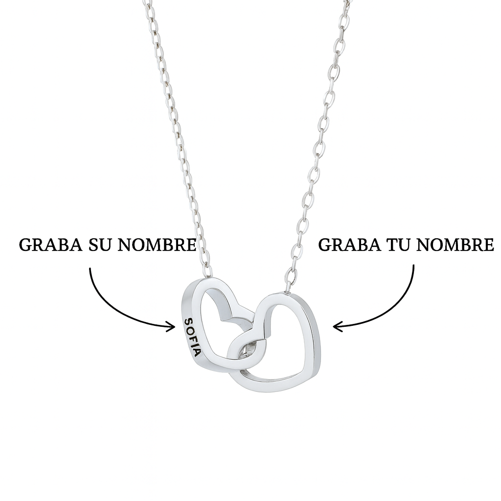 Collar Dos Corazones Personalizable - Tesoriel