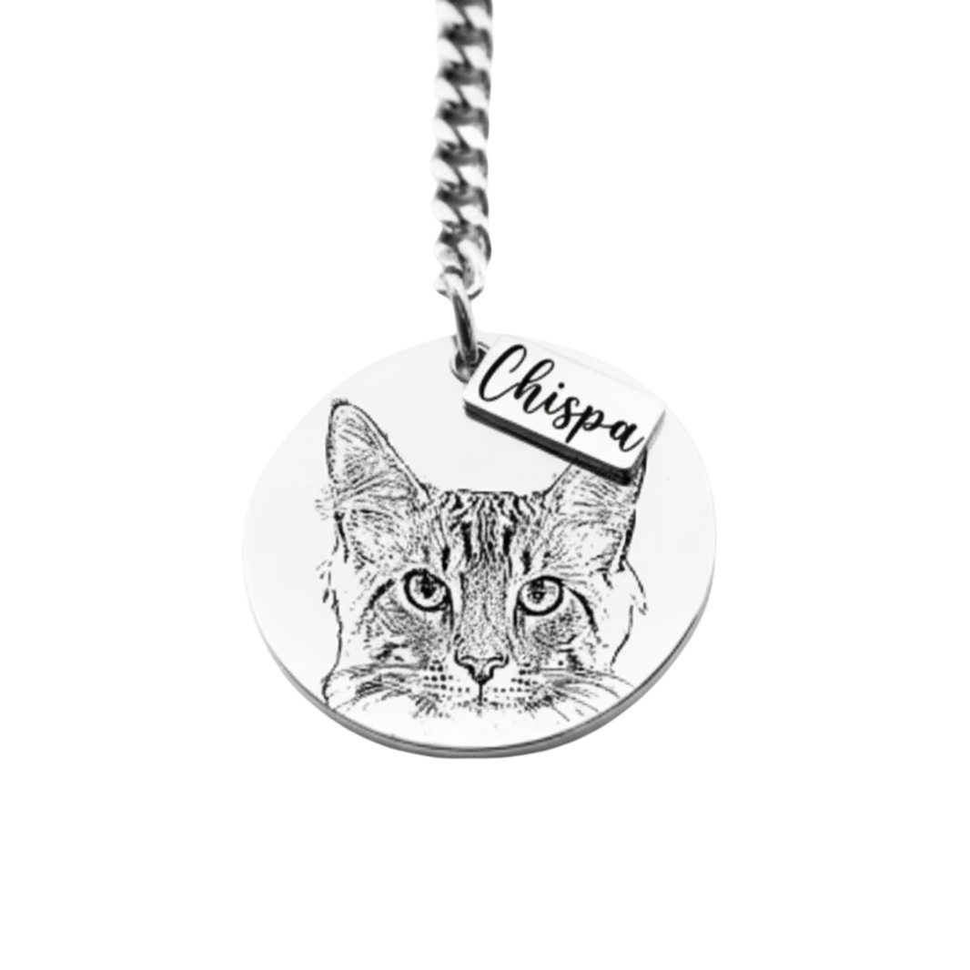 Llavero Circular Mascota Silueta Personalizable - Tesoriel