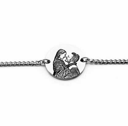 Pulsera Circular Imagen Silueta Personalizable - Tesoriel