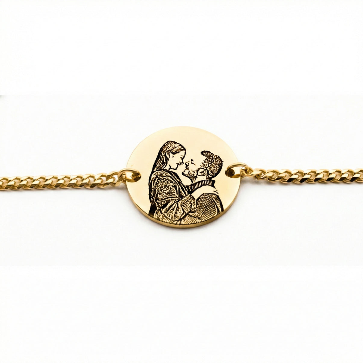 Pulsera Circular Imagen Silueta Personalizable Dorado - Tesoriel