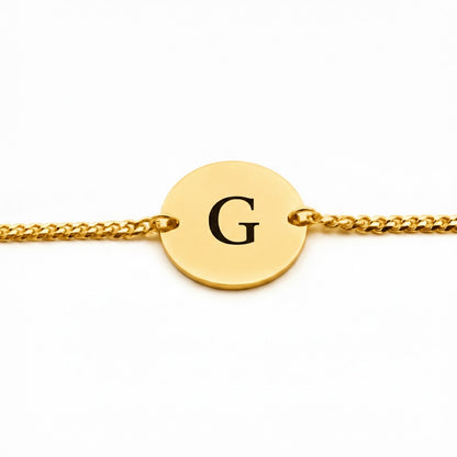 Pulsera Circular Inicial Personalizable Dorado - Tesoriel
