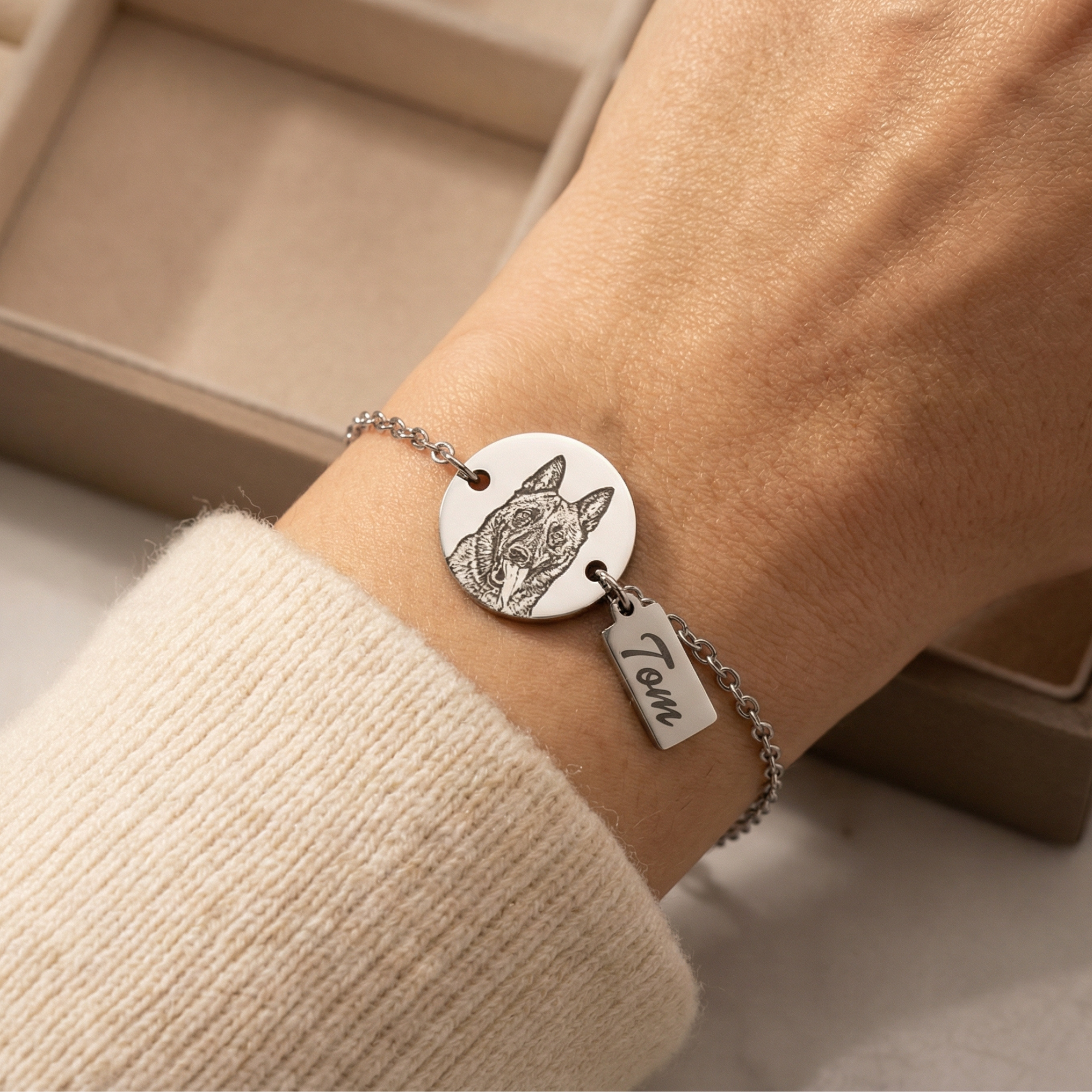 Pulsera Circular Mascota Silueta Personalizable - Tesoriel