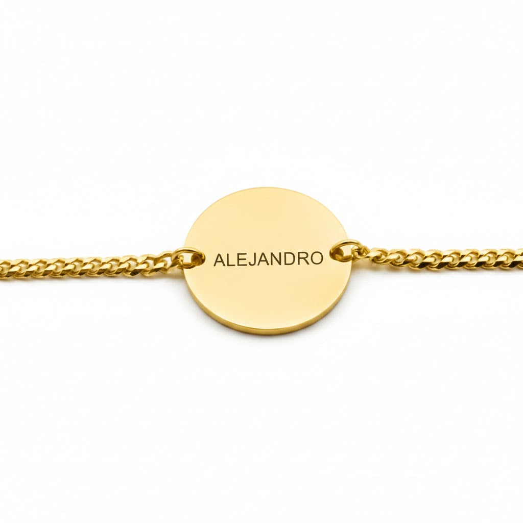 Pulsera Circular Nombre Personalizable Dorado - Tesoriel