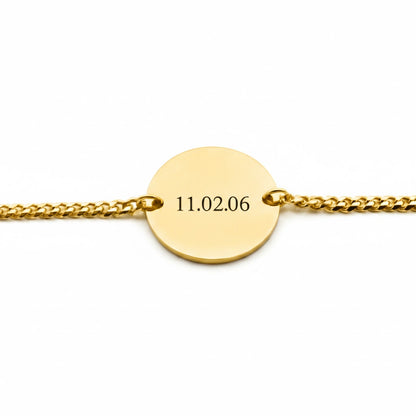 Pulsera Circular Personalizable Fecha Dorado - Tesoriel