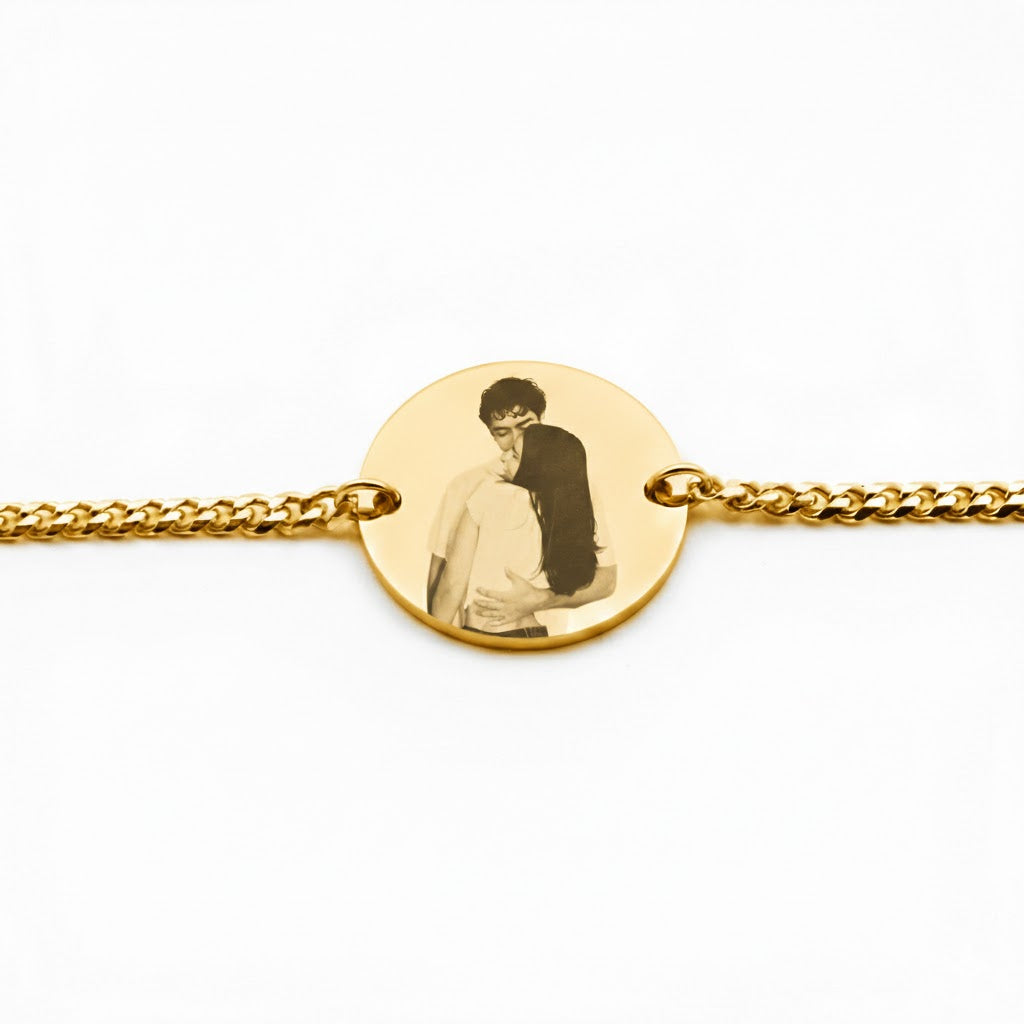 Pulsera Circular Personalizable Imagen Dorado - Tesoriel
