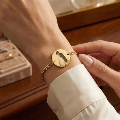 Pulsera Circular Personalizable Imagen Dorado - Tesoriel