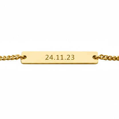 Pulsera Fecha Personalizable Dorado - Tesoriel