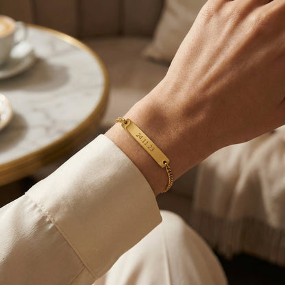 Pulsera Fecha Personalizable Dorado - Tesoriel