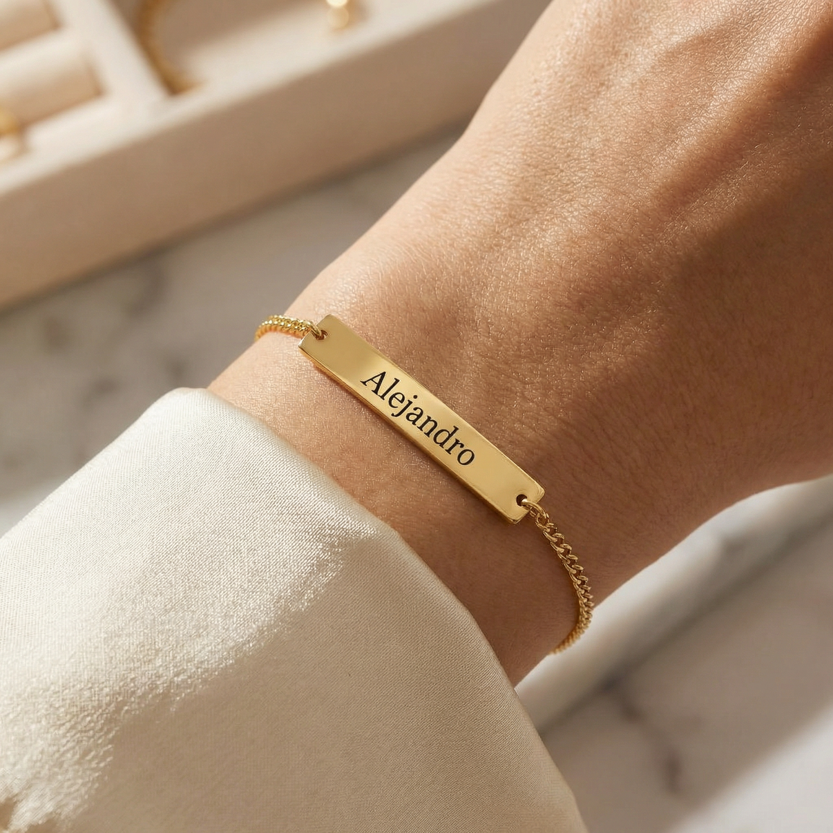 Pulsera Nombre Personalizable Dorado - Tesoriel
