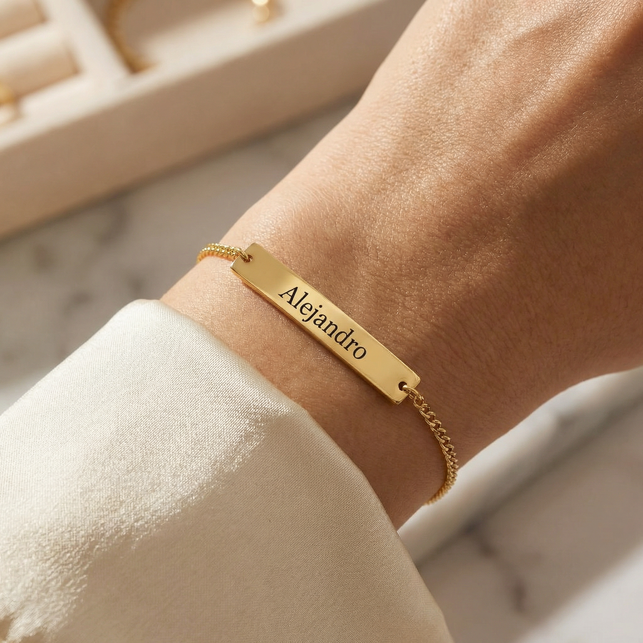 Pulsera Nombre Personalizable Dorado - Tesoriel