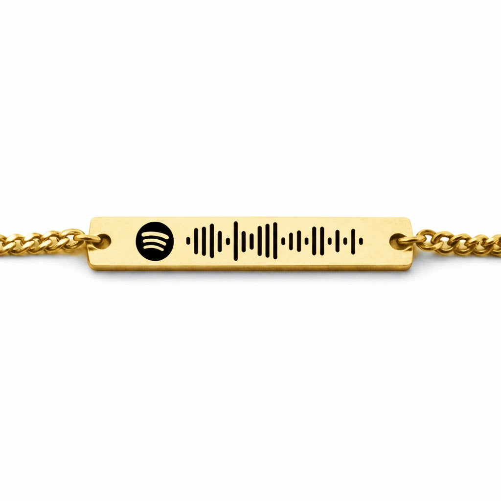 Pulsera Spotify Personalizable Dorado - Tesoriel