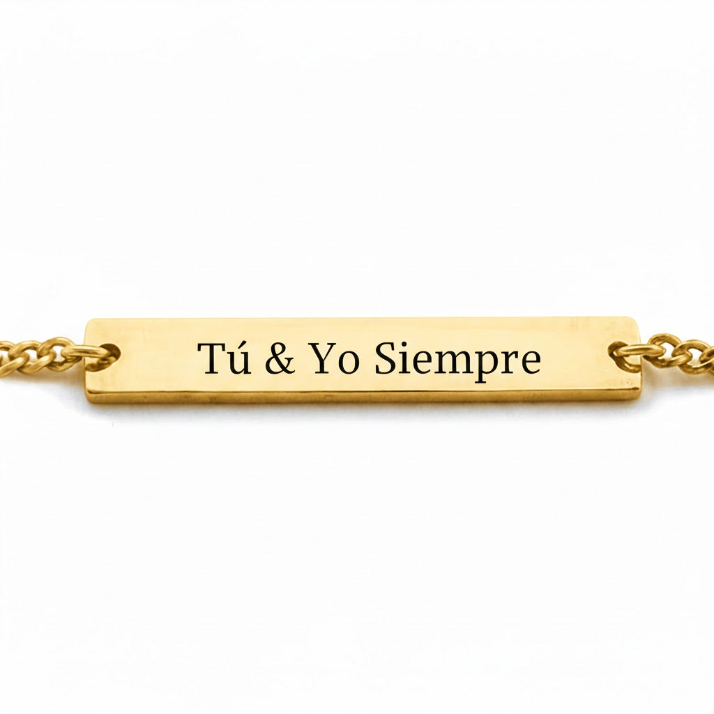 Pulsera Texto Personalizable Dorado - Tesoriel
