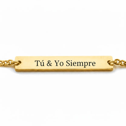 Pulsera Texto Personalizable Dorado - Tesoriel