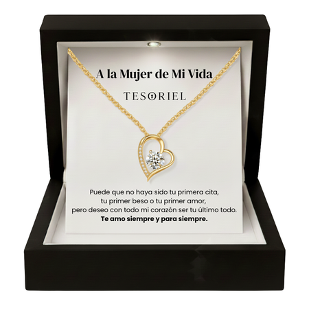 Colgante Corazón Eterno Oro 18k Para Mi Mujer/Novia (Con Carta Dedicatoria a Escoger)