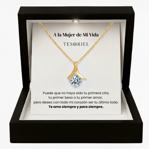 Colgante Flor del Alma Oro 18k Para Mi Mujer/Novia (Con Carta Dedicatoria a Escoger)