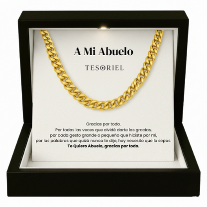 Cadena Cubana Oro 18k Para Mi Padre/Abuelo (Con Carta Dedicatoria a Escoger)