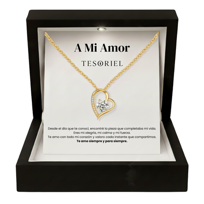 Colgante Corazón Eterno Oro 18k Para Mi Mujer/Novia (Con Carta Dedicatoria a Escoger)