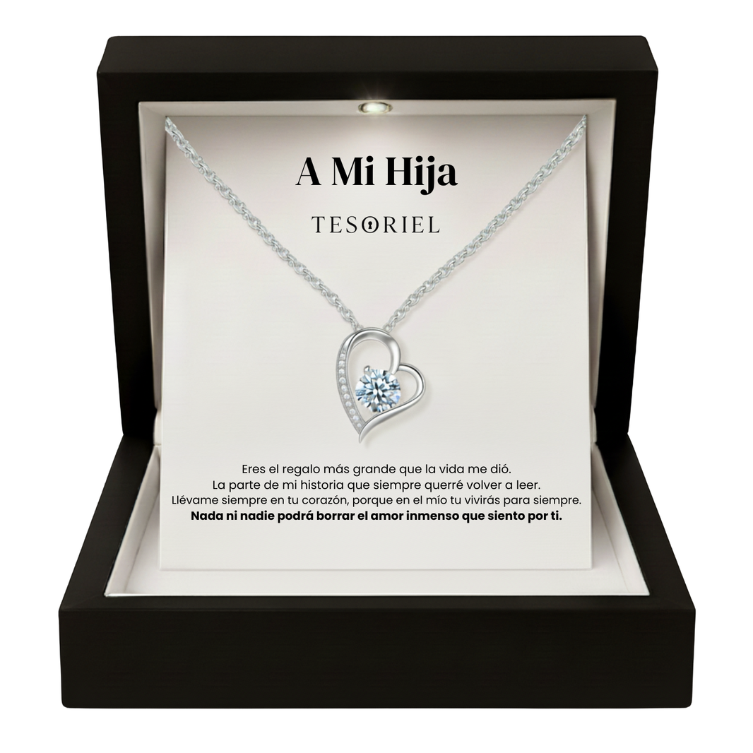 Colgante Corazón Eterno Para Mi Hija (Con Carta Dedicatoria a Escoger)