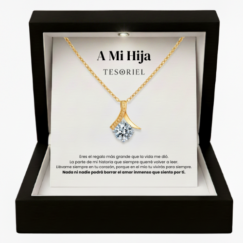 Colgante Flor del Alma Oro 18k Para Mi Hija (Con Carta Dedicatoria a Escoger)