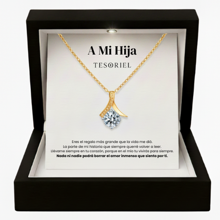 Colgante Flor del Alma Oro 18k Para Mi Hija (Con Carta Dedicatoria a Escoger)
