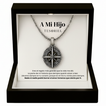 Colgante Estrella del Norte Para Mi Hijo (Con Carta Dedicatoria a Escoger)