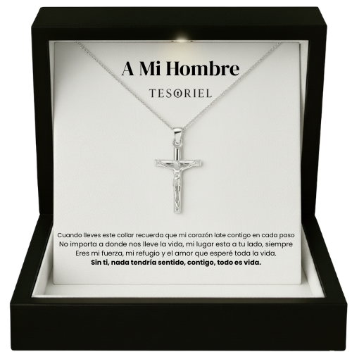 Colgante Cruz Para Mi Hombre/Novio (Con Carta Dedicatoria a Escoger)