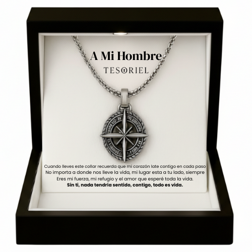 Colgante Estrella del Norte Para Mi Hombre/Novio (Con Carta Dedicatoria a Escoger)