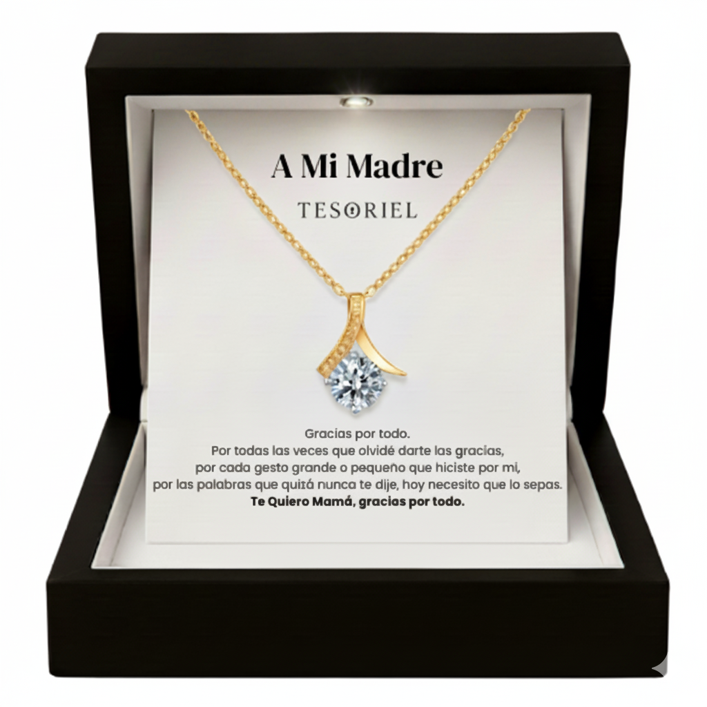 Colgante Flor del Alma Oro 18k Para Mi Madre/Abuela (Con Carta Dedicatoria a Escoger)