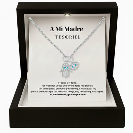 Colgante Mano de Fátima Para Mi Madre/Abuela (Con Carta Dedicatoria a Escoger)