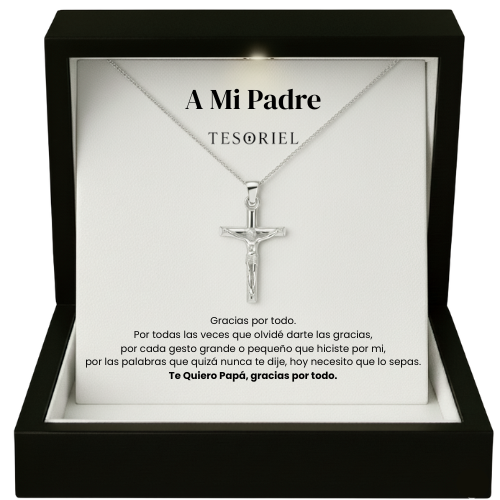 Colgante Cruz Para Mi Padre/Abuelo (Con Carta Dedicatoria a Escoger)