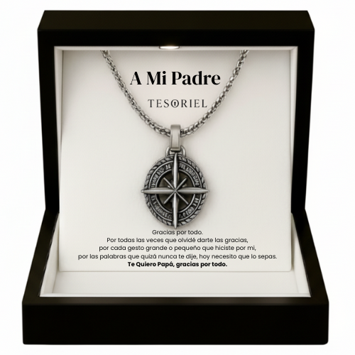 Colgante Estrella del Norte Para Mi Padre/Abuelo (Con Carta Dedicatoria a Escoger)