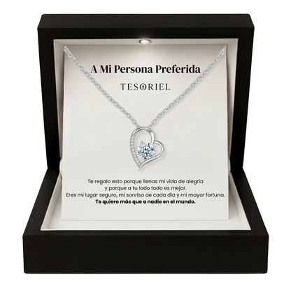 Colgante Corazón Eterno Para Mi Mujer/Novia (Con Carta Dedicatoria a Escoger)