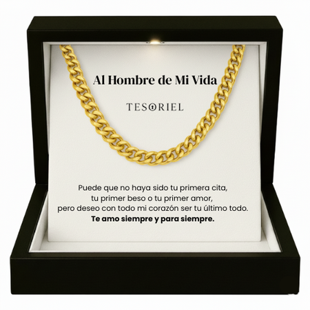 Cadena Cubana Oro 18k Para Mi Hombre/Novio (Con Carta Dedicatoria a Escoger)
