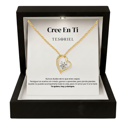 Colgante Corazón Eterno Oro 18k Para Mi Hija (Con Carta Dedicatoria a Escoger)