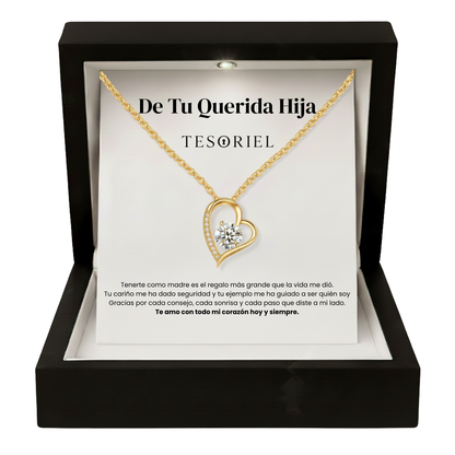Colgante Corazón Eterno Oro 18k Para Mi Madre/Abuela (Con Carta Dedicatoria a Escoger)